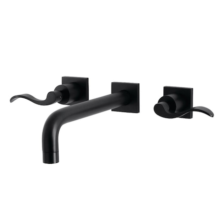 Kingston Brass KS6020DFL Wall Mount Tub Faucet, Matte Black KS6020DFL